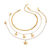 Stainless Steel Geometric Star Pattern Electroplated Women's Minimalist Bracelet