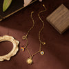 Stainless Steel Geometric Star Rainbow Pendant Necklace With Vacuum Plated 18K Gold Color