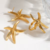 Stainless Steel Geometric Starfish And Fivepointed Star Electroplated Earrings