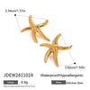 Stainless Steel Geometric Starfish And Fivepointed Star Electroplated Earrings