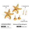 Stainless Steel Geometric Starfish Earrings Electroplated Jewelry