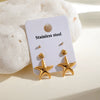 Stainless Steel Geometric Starfish Earrings Electroplated Jewelry