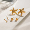 Stainless Steel Geometric Starfish Earrings Electroplated Jewelry