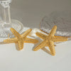 Stainless Steel Geometric Starfish Hammered Electroplated Women's Earrings
