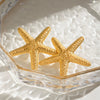 Stainless Steel Geometric Starfish Hammered Electroplated Women's Earrings