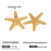 Stainless Steel Geometric Starfish Hammered Electroplated Women's Earrings