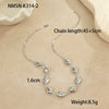 Stainless Steel Geometric Starfish Shell Pendant Necklace Electroplated Fashion Style Women's