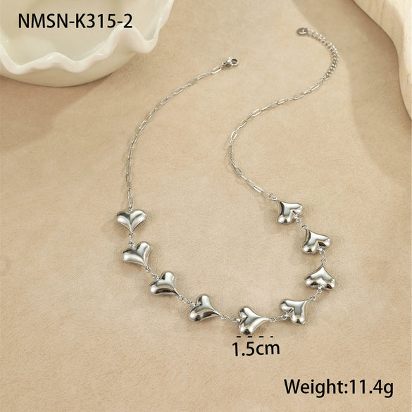 Stainless Steel Geometric Starfish Shell Pendant Necklace Electroplated Fashion Style Women's