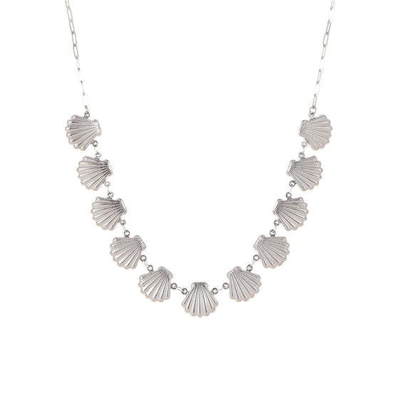 Stainless Steel Geometric Starfish Shell Pendant Necklace Electroplated Fashion Style Women's