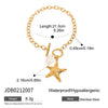 Stainless Steel Geometric Starfish Tooth Shell Pendant Bracelet Jewelry With Electroplating And Original Minimalist Design