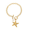 Stainless Steel Geometric Starfish Tooth Shell Pendant Bracelet Jewelry With Electroplating And Original Minimalist Design