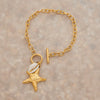 Stainless Steel Geometric Starfish Tooth Shell Pendant Bracelet Jewelry With Electroplating And Original Minimalist Design