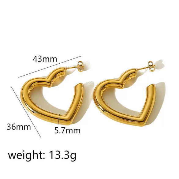 Stainless Steel Geometric Stud Earrings Electroplated