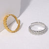 Stainless Steel Geometric Style Adjustable Ring For Women With 18K Gold Plated Electroplating