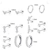 Stainless Steel Geometric Style Earrings Set With Diamonds