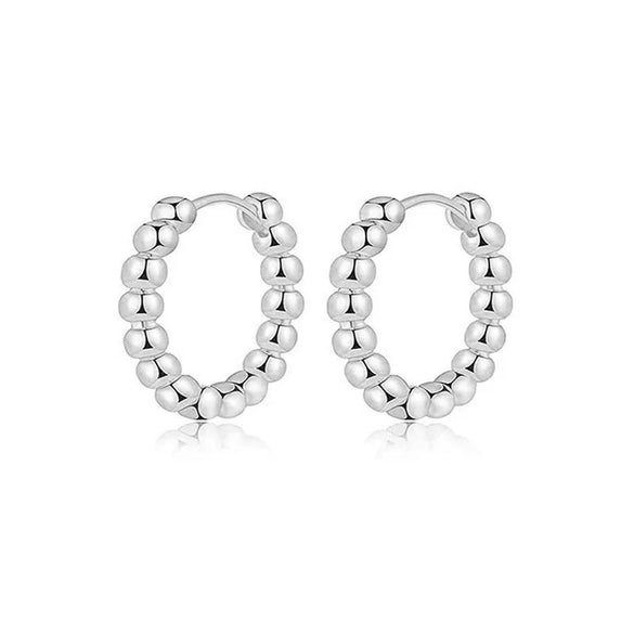 Stainless Steel Geometric Style Earrings Set With Diamonds