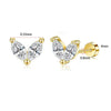 Stainless Steel Geometric Style Earrings Set With Diamonds