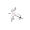 Stainless Steel Geometric Style Earrings Set With Diamonds
