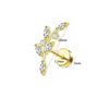Stainless Steel Geometric Style Earrings Set With Diamonds