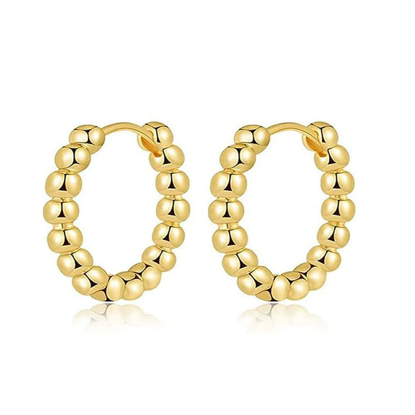 Stainless Steel Geometric Style Earrings Set With Diamonds