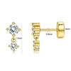 Stainless Steel Geometric Style Earrings Set With Diamonds