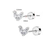 Stainless Steel Geometric Style Earrings Set With Diamonds