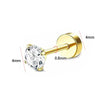 Stainless Steel Geometric Style Earrings Set With Diamonds