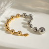 Stainless Steel Geometric Style Electroplated Bead Chain Bracelet For Women