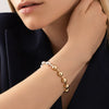 Stainless Steel Geometric Style Electroplated Bead Chain Bracelet For Women