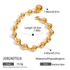 Stainless Steel Geometric Style Electroplated Bead Chain Bracelet For Women