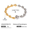 Stainless Steel Geometric Style Electroplated Bead Chain Bracelet For Women