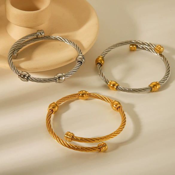 Stainless Steel Geometric Style Electroplated Bracelet