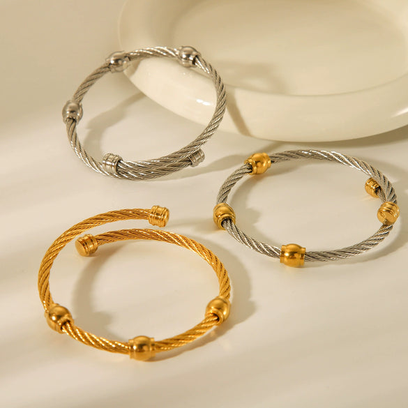 Stainless Steel Geometric Style Electroplated Bracelet