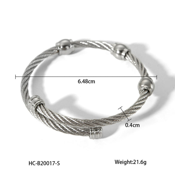 Stainless Steel Geometric Style Electroplated Bracelet