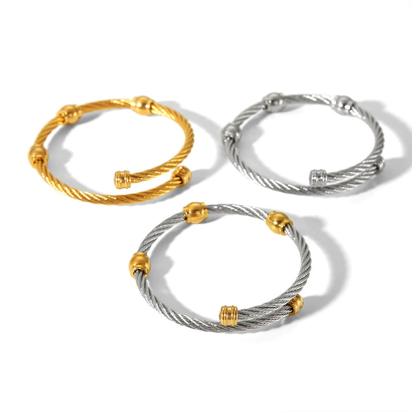 Stainless Steel Geometric Style Electroplated Bracelet