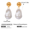 Stainless Steel Geometric Style Electroplated Irregular Pearl Earrings
