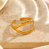 Stainless Steel Geometric Style Electroplated Lip Ring For Women