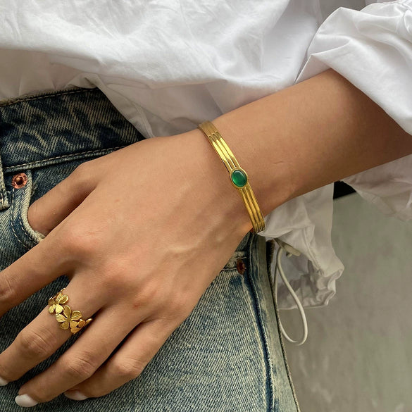 Stainless Steel Geometric Style Electroplated Thread Bracelet Jewelry