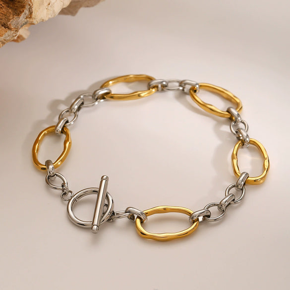 Stainless Steel Geometric Style Electroplated Women's Bracelet