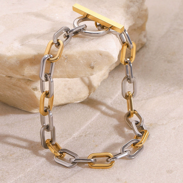 Stainless Steel Geometric Style Electroplated Women's Bracelet