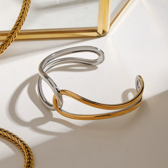 Stainless Steel Geometric Style Electroplated Women's Bracelet