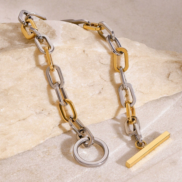 Stainless Steel Geometric Style Electroplated Women's Bracelet