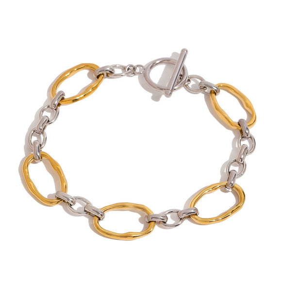 Stainless Steel Geometric Style Electroplated Women's Bracelet