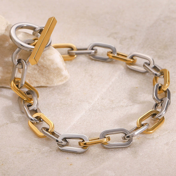 Stainless Steel Geometric Style Electroplated Women's Bracelet