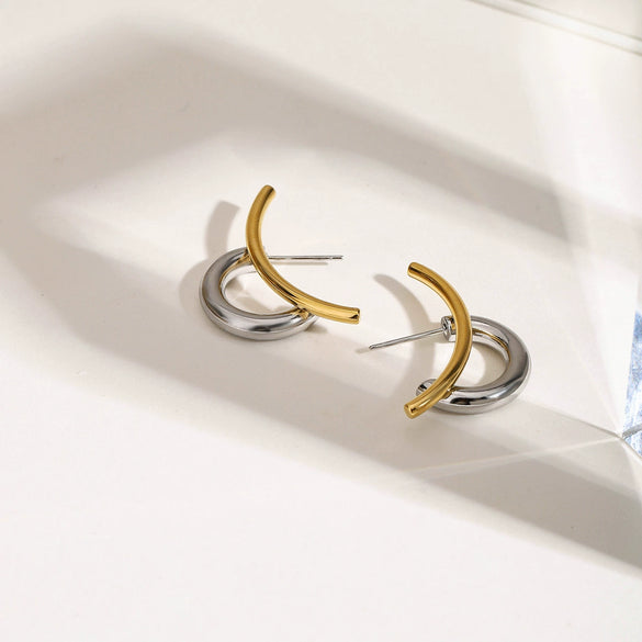 Stainless Steel Geometric Style Electroplated Women's Earrings