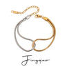 Stainless Steel Geometric Style Electroplated Women's Hollow Snake Chain Color Matching Bracelet