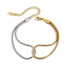 Stainless Steel Geometric Style Electroplated Women's Hollow Snake Chain Color Matching Bracelet
