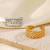 Stainless Steel Geometric Style Electroplated Women's Round Bead Ring