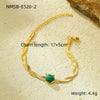 Stainless Steel Geometric Style Electroplating Snake Chain Woven Natural Stone Bracelet For Women