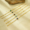 Stainless Steel Geometric Style Electroplating Snake Chain Woven Natural Stone Bracelet For Women